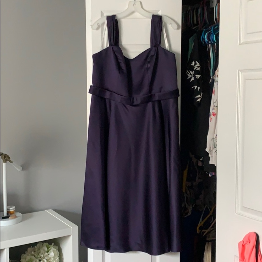 Dark purple tea length dress